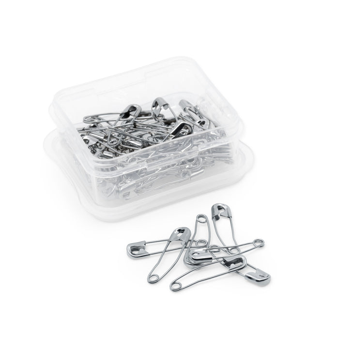 1-1/16" Curved Safety Pins, Nickel, 50 pc