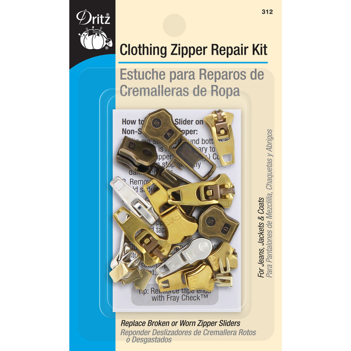 Clothing Zipper Repair Kit, Assorted