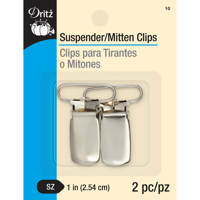 1" Suspender/Mitten Clips, 2 pc, Nickel