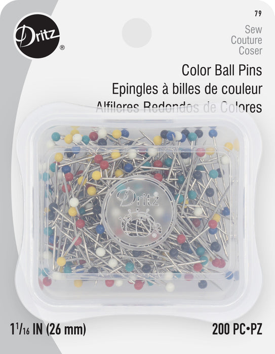 1-1/16" Color Ball Pins, Assorted, 200 pc
