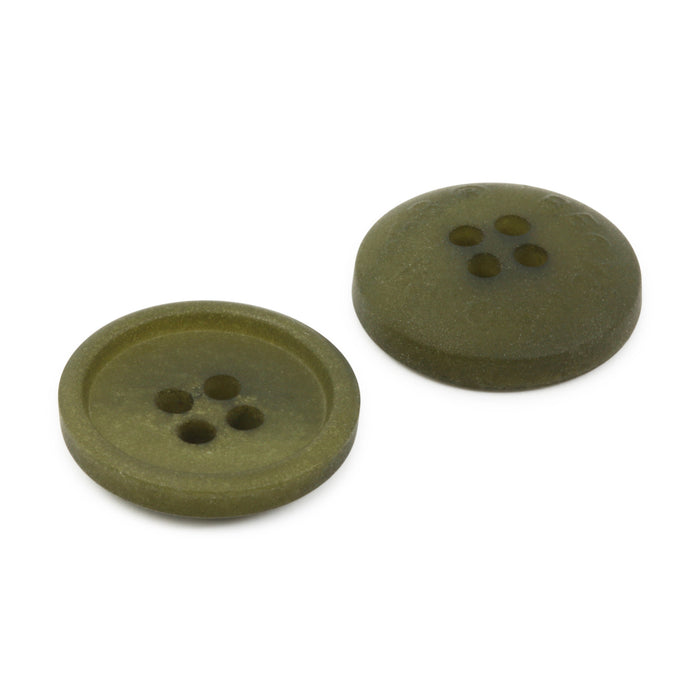 Recycled Paper Round Button, 18mm, Dark Olive, 3 pc