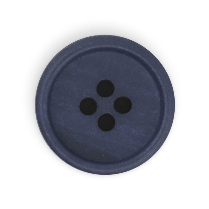 Recycled Paper Round Button, 18mm, Dark Blue, 3 pc