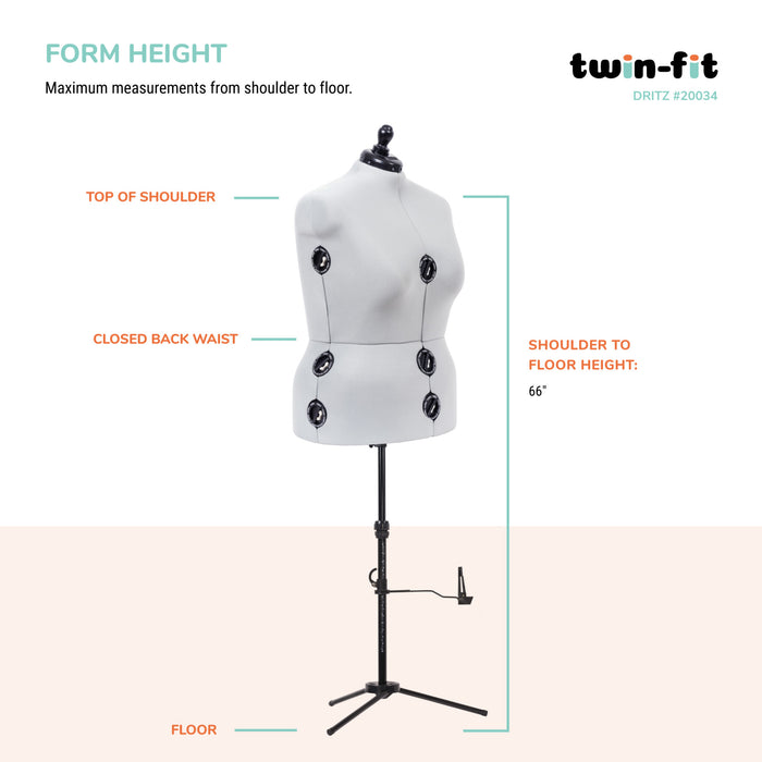 Twin-Fit Adjustable Dress Form, Full-Figure