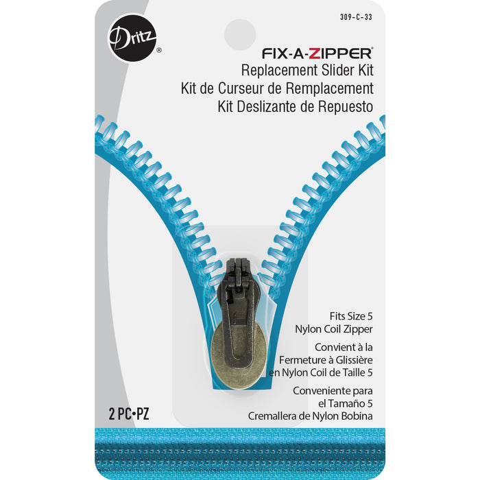 Nylon Coil Fix-A-Zipper Replacement Slider Kit