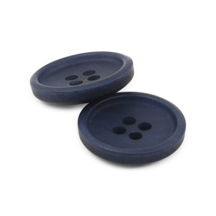 Recycled Paper Round Button, 18mm, Dark Blue, 3 pc