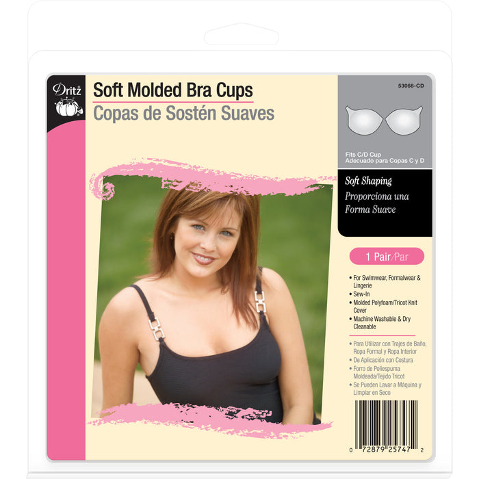 Soft Molded Bra Cups, Beige, C/D Cup