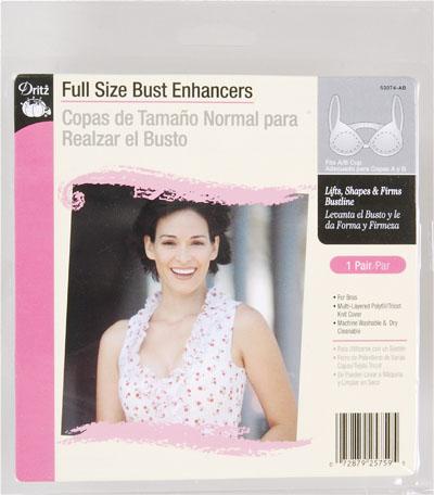 Full Size Bust Enhancers, White, A/B Cup