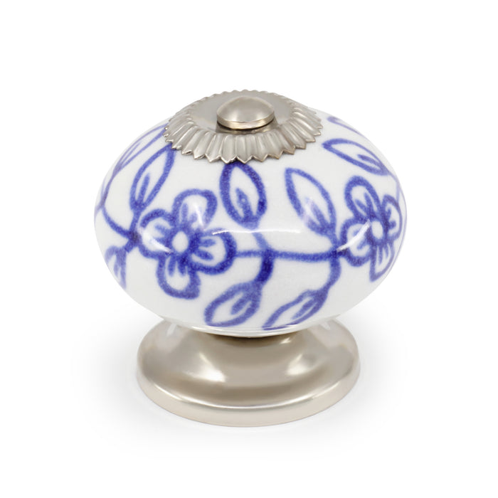 Ceramic Delft Ball Knob, Blue & White