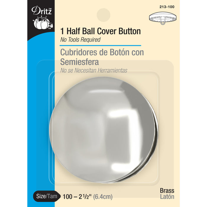 2-1/2" Half Ball Cover Button, 1 pc, Nickel
