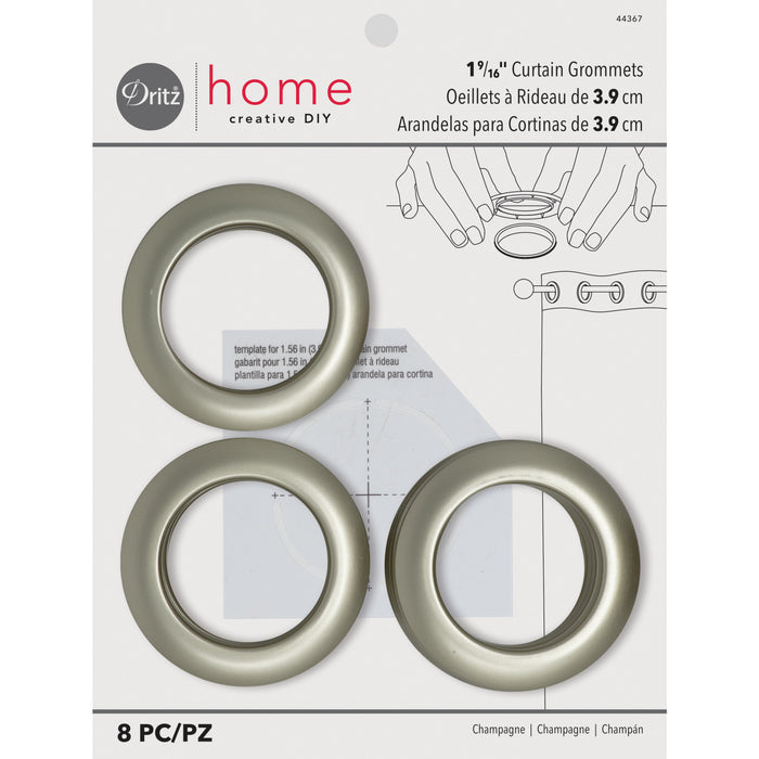 1-9/16" Curtain Grommets, Champagne, 8 Sets