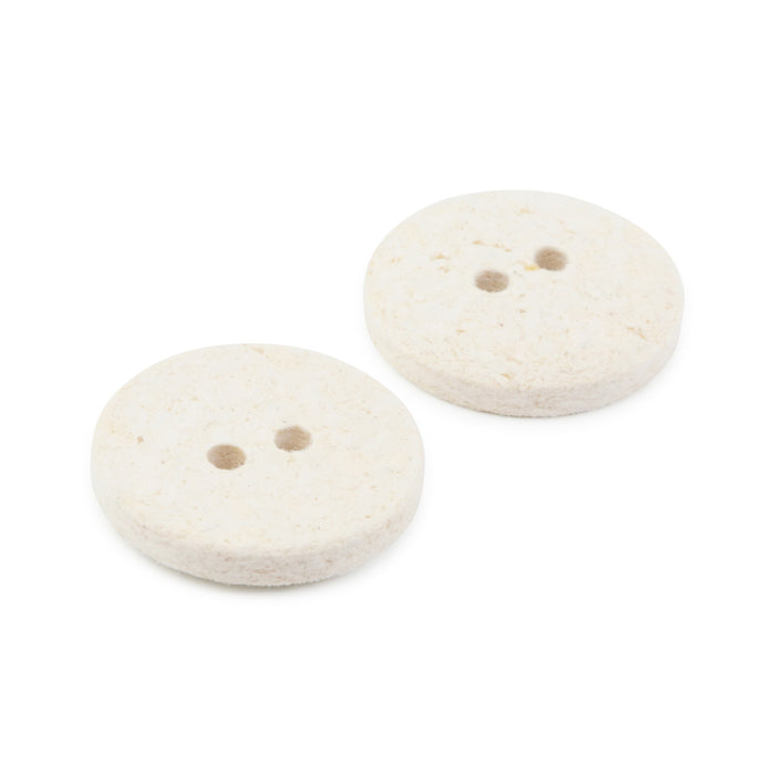 Recycled Cotton Round Button, 18mm, Natural, 3 pc