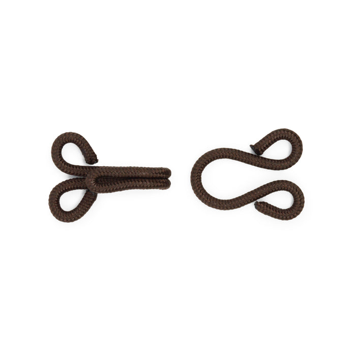 Covered Hooks & Eyes, 2 pc, Brown