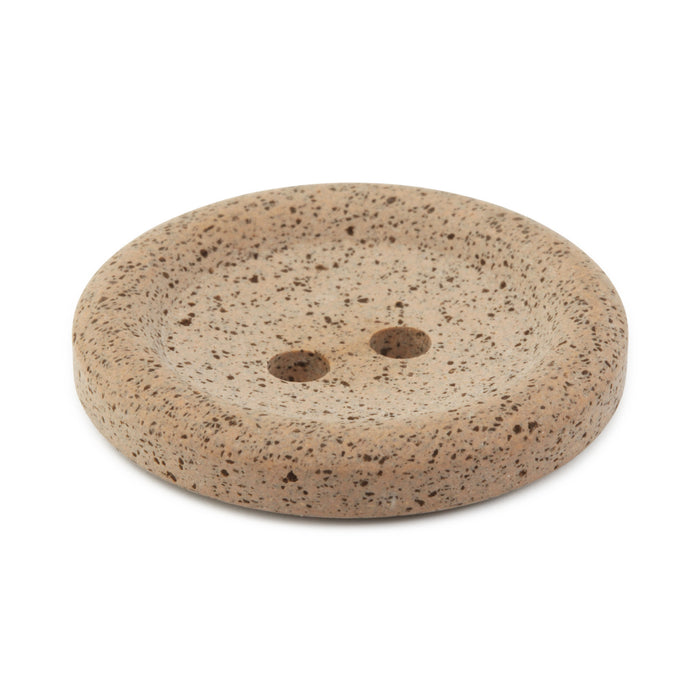 Recycled Coffee Round Button, 34mm, Medium Brown
