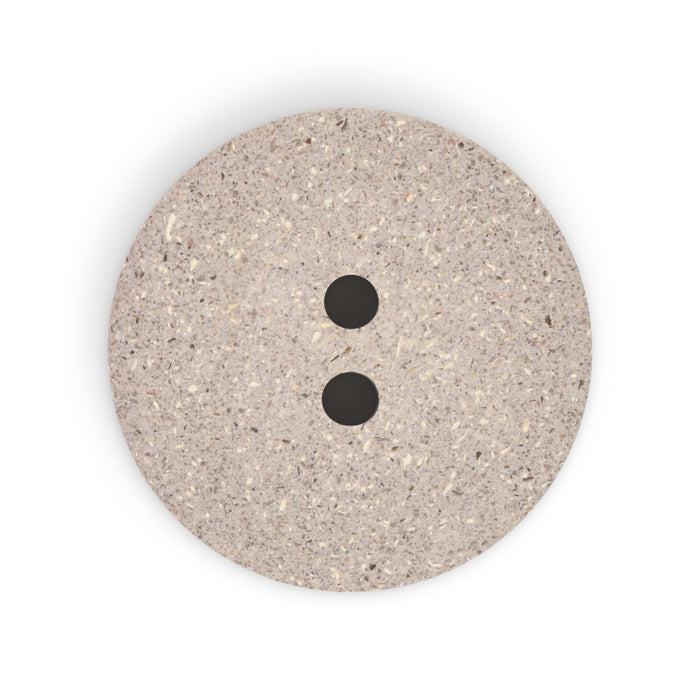 Recycled Macadamia Round Button, 34mm, Beige-Camel
