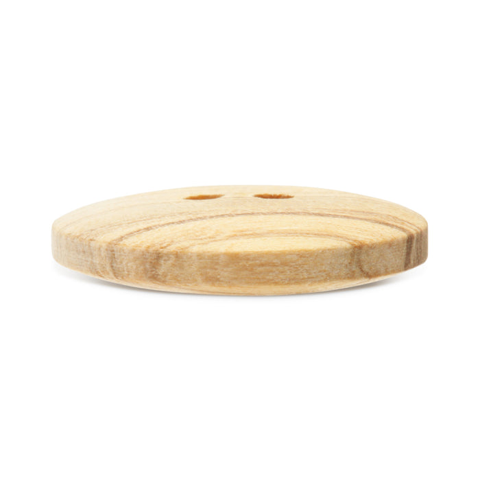 Sustainable Wood Round Button, 20mm, Beige, 3 pc