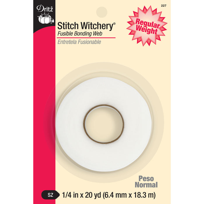 1/4" Stitch Witchery Fusible Bonding Web, Regular Weight, White, 20 yd