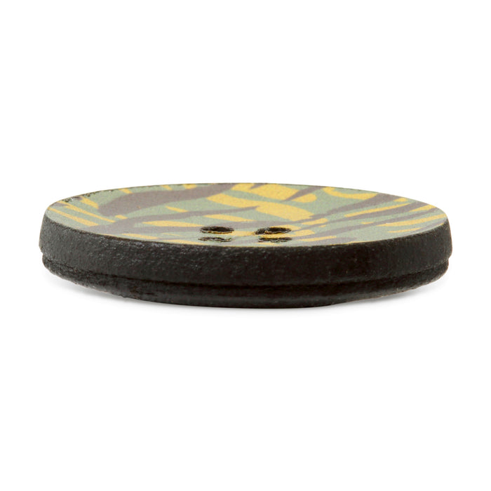 Recycled Leather Round Button, 30mm, Multicolor Print